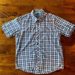 Men's | 7 Diamonds Snap Button Plaid Shirt with Embroidered Detail [XXXL]